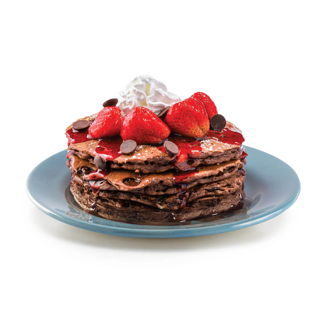 Chocolate New York Cheesecake Pancakes